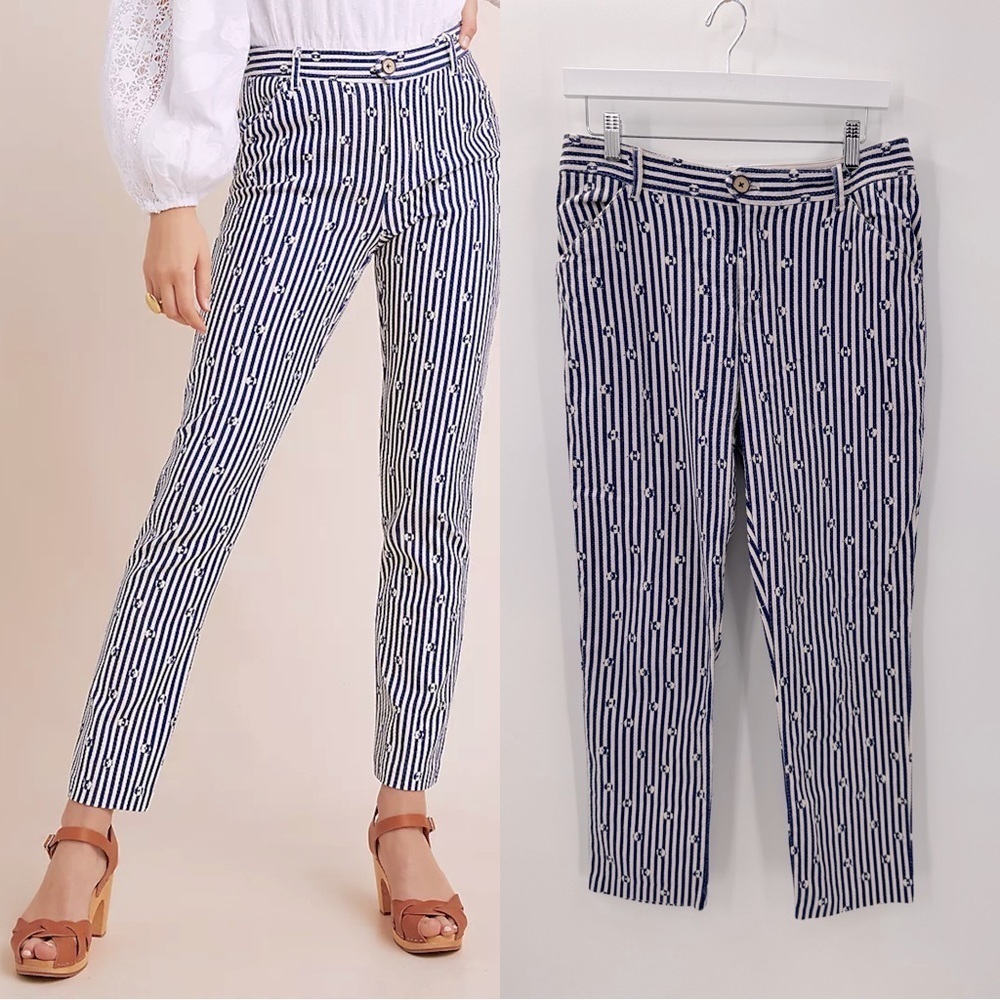 Anthropologie Essential Slim Trousers Pants Size 8